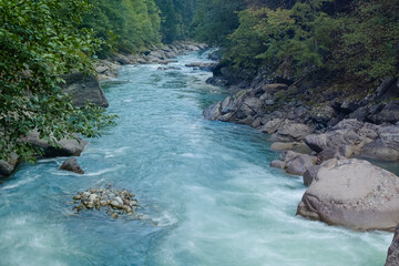 waterfall in the mountains