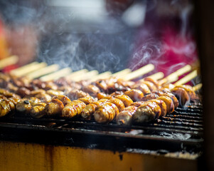 Vegetarian barbecue in the streets of Binondo Manila.