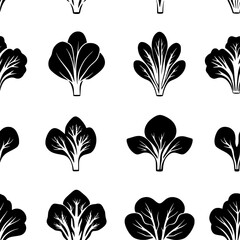 Collection of Bok choy continuous icon pattern, Bok choy vectorized artwork