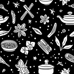 Chinese five spice tiled design, Chinese five spice repeating background illustration