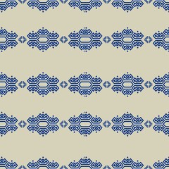 Traditional Blue Folk Art Pattern seamless