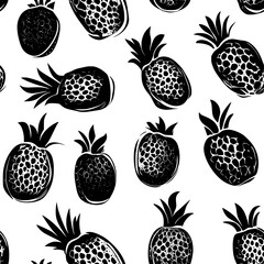 Collection of Dragonfruit continuous icon pattern, Dragonfruit vectorized artwork