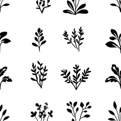 Fototapeta premium Collection of Garden cress icons, Garden cress vectorized seamless pattern