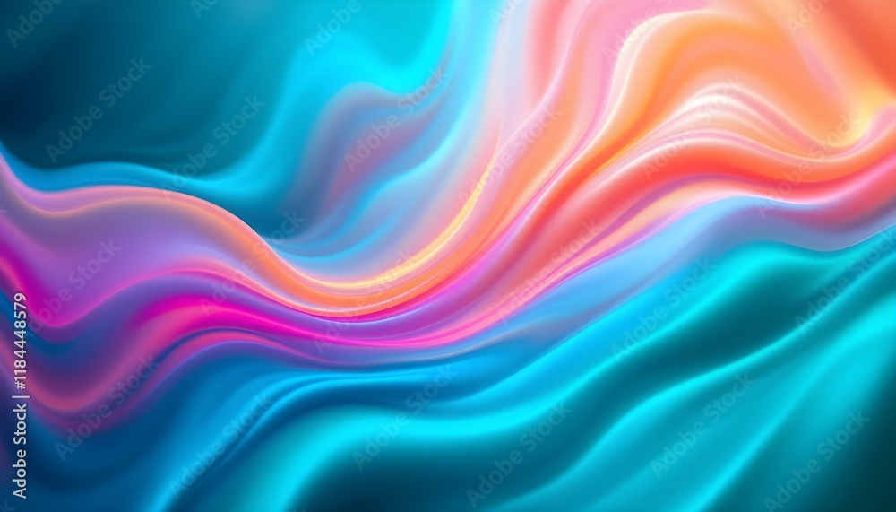 Poster Orange teal green pink abstract grainy gradient background noise texture effect summer poster design. Hyber realistic retro grainy gradient background noise texture effect summer poster design