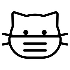 마스크 쓴 고양이 아이콘