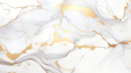 Fototapeta premium Smooth marble texture seamless background in soft white with golden veins design