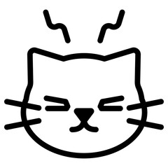아픈 고양이 얼굴 아이콘