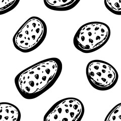 Collection of Idaho Baked Potatoes continuous icon pattern, Idaho Baked Potatoes vectorized artwork