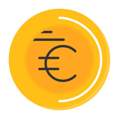 Obraz premium Euro sign Flat Style Icon