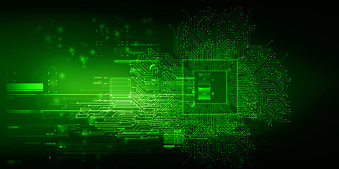 2d illustration Abstract futuristic electronic circuit technology background