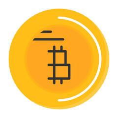 Bitcoin Flat Style Icon