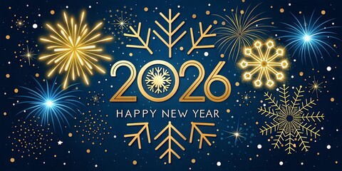 Naklejka premium 2026 happy new year text effect design