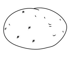 Cute cartoon hand drawn Potato coloring page.