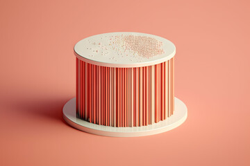 3D business graph with organized bars and information blocks. Abstract infographic element. Business growth and development to success concepts