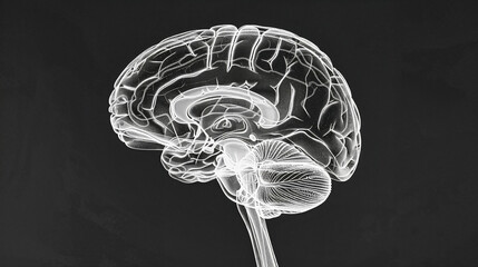 Aging human brain model with subtle cracks and fading colors, symbolizing cognitive decline and mental health. Concept of aging, neuroscience, and mental wellness.
