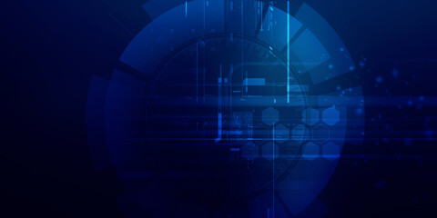 2d illustration Abstract futuristic electronic circuit technology background