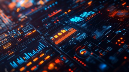 Obraz premium Data visualization techniques digital environment infographic content tech overview high-tech perspective