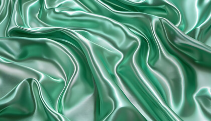 Obraz premium Seafoam Green Satin Drape Abstract Background Illustration