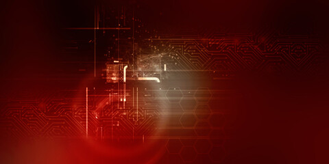 Obraz premium 2d illustration Abstract futuristic electronic circuit technology background