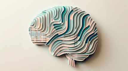 Aging human brain model with subtle cracks and fading colors, symbolizing cognitive decline and mental health. Concept of aging, neuroscience, and mental wellness.