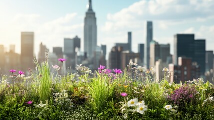 Fototapeta premium Corporate Garden with City Views and Natural Light