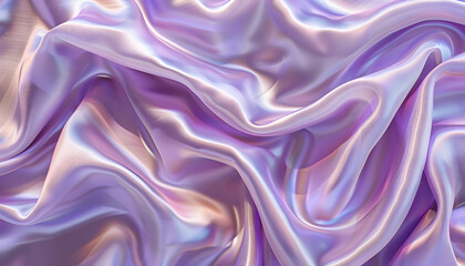 Obraz premium Iridescent Purple Silk Fabric Drape 3D Render