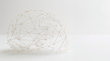 Aging human brain model with subtle cracks and fading colors, symbolizing cognitive decline and mental health. Concept of aging, neuroscience, and mental wellness.