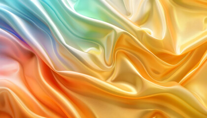 Obraz premium Abstract Background, Golden Hues Silk Drape Illustration
