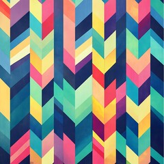 Vibrant Chevron Pattern: A Joyful Abstract Artwork