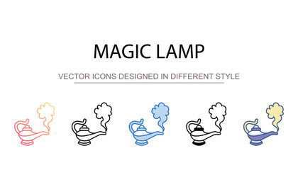 Magic Lamp icon design with white background stock illustration