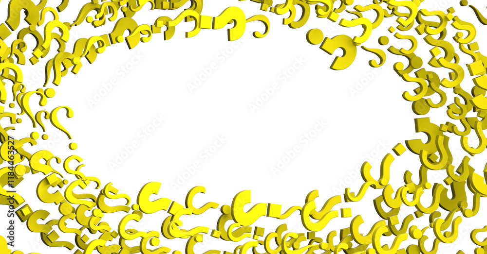 Aufkleber Colored question marks background. 3D Rendering..