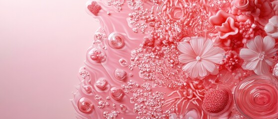 Create a vibrant pink card with festive designs for high fidelity gigapixel quality