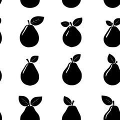 Collection of Raw Pears continuous icon pattern, Raw Pears vectorized artwork