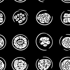 Collection of Risotto icons, Risotto vectorized seamless pattern