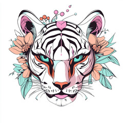 Obraz premium Tiger Eyes illustration isolated on white background