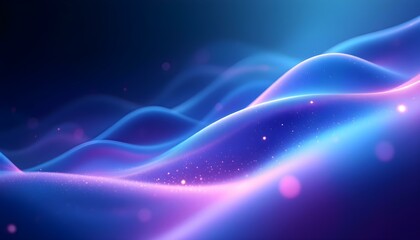 Fototapeta premium Cool blue and purple abstract background with glowing waves. Shiny moving lines design element. Futuristic technology concept. Dark abstract background with glowing wave. Shiny moving lines design