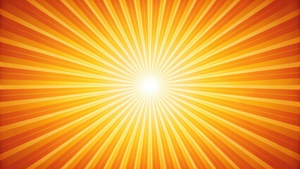 Obraz premium Sun ray vector background. Radial beam sunrise or sunset light retro design illustration. Light sunburst glowing background. 