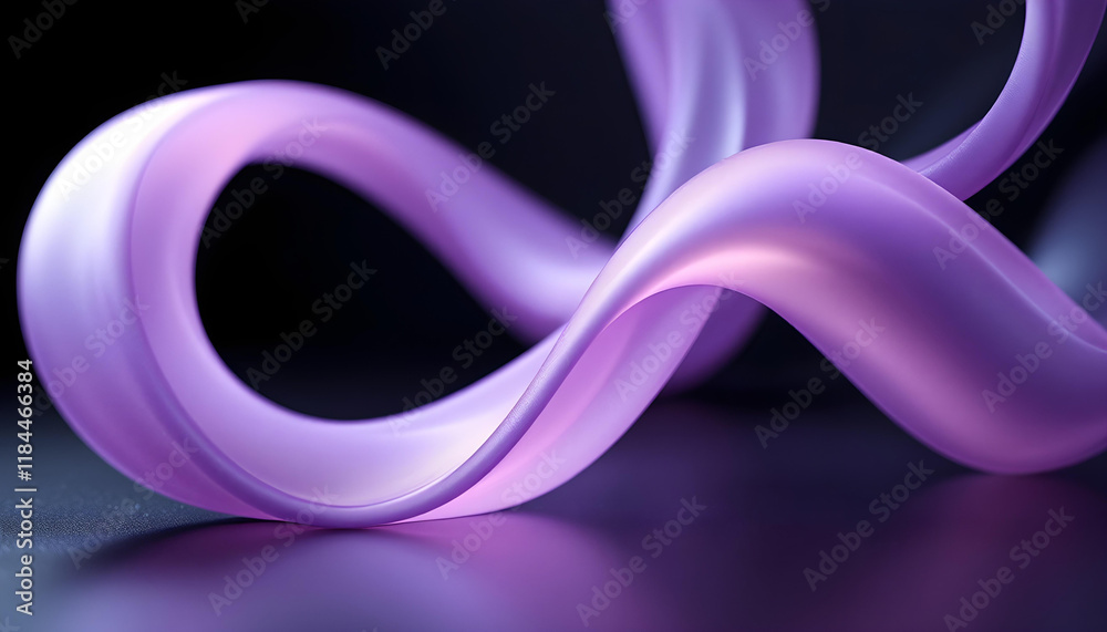 Poster curve 3d purple abstract banner with a black background for presentations and other media. texture o