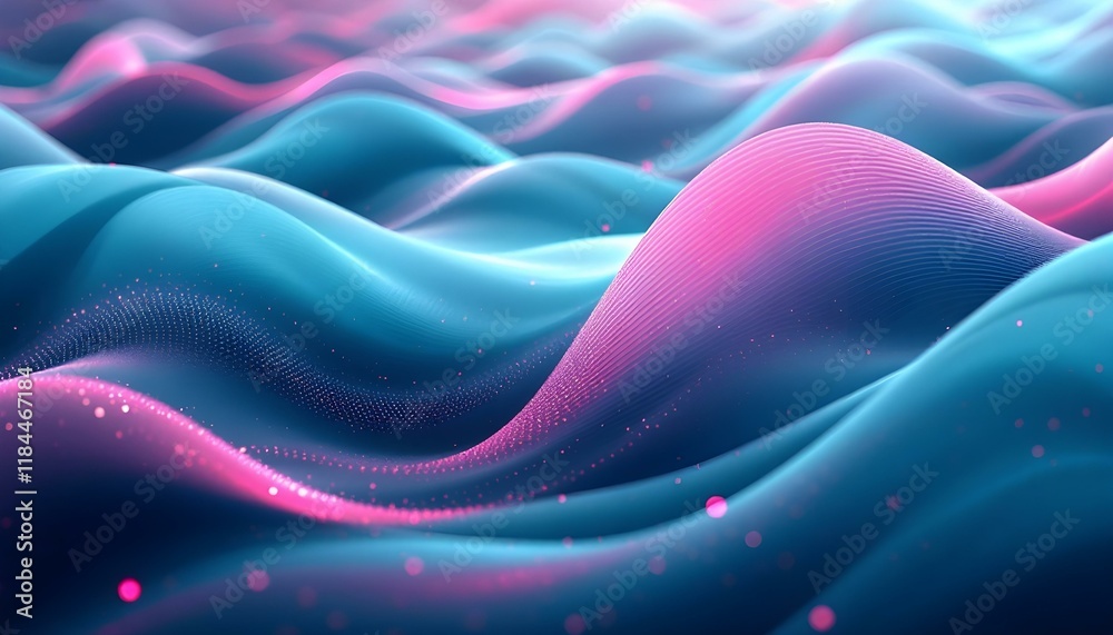 Poster digital waveforms in blue and purple, abstract background. abstract digital background with flowing 