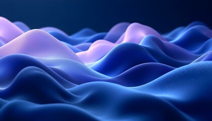 Obraz premium Digital waveforms in blue and purple, abstract background. Abstract digital background with flowing waves in vibrant blue and purple hues. Radiant lighting, flowing motion, deep textures