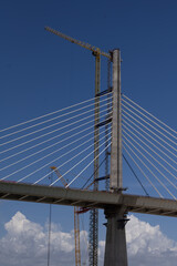 Modern Cable-Stayed Bridge Under Construction © Robert