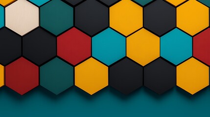 Colorful hexagonal pattern background.