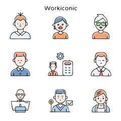 business people icons set