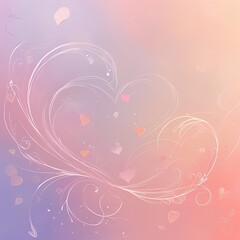 A textured background with scattered rose petals in shades of red and pink  floating gently over a soft blush colored canvas with a subtle heart motif
