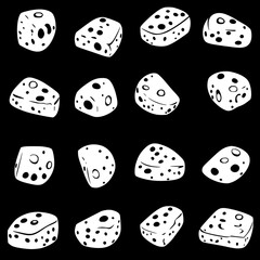 Collection of Cheese Curds continuous icon pattern, Cheese Curds vectorized artwork