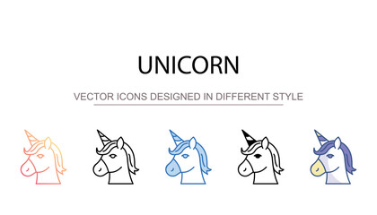 Unicorn icon design with white background stock illustration