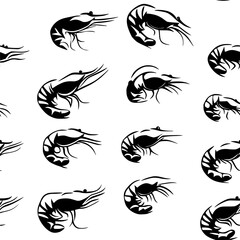Fast Cooked Shrimp tiled design, Fast Cooked Shrimp repeating background illustration