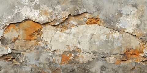 Obraz premium Rock and old wall texture create a striking visual composition. The interplay of rock with the weathered wall texture tells a story of time and resilience, showcasing unique surface details.