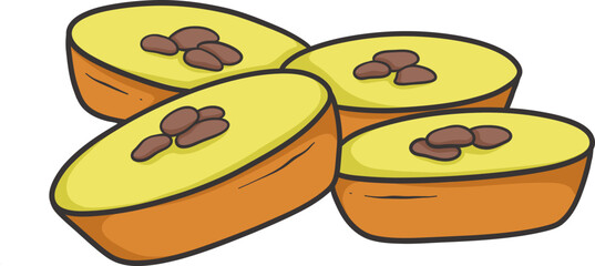 kue lumpur, cake traditional market snack cartoon