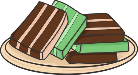 lapis cake traditional market snack cartoon